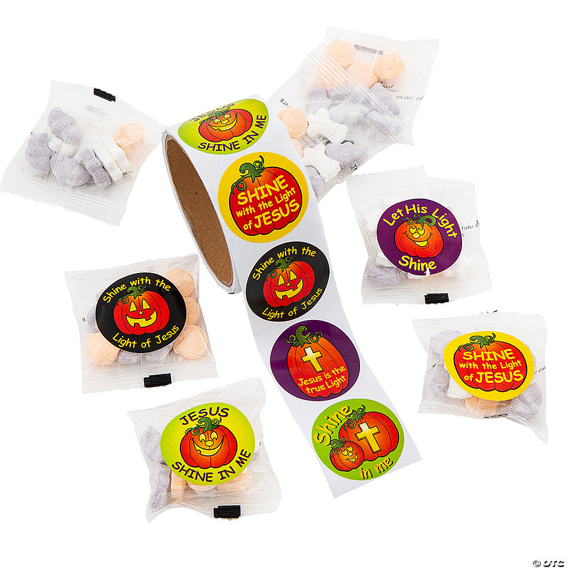 Christian Pumpkin Halloween Candy Handout Kit for 57 Image