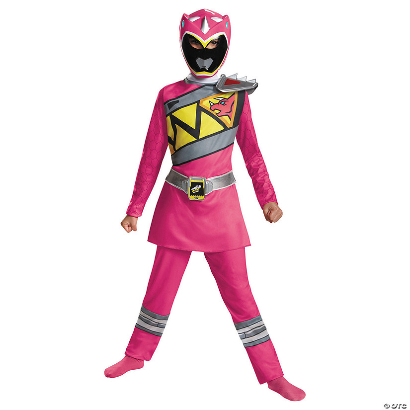 Classic Pink Ranger Dino Girls Halloween Costume - Medium Image