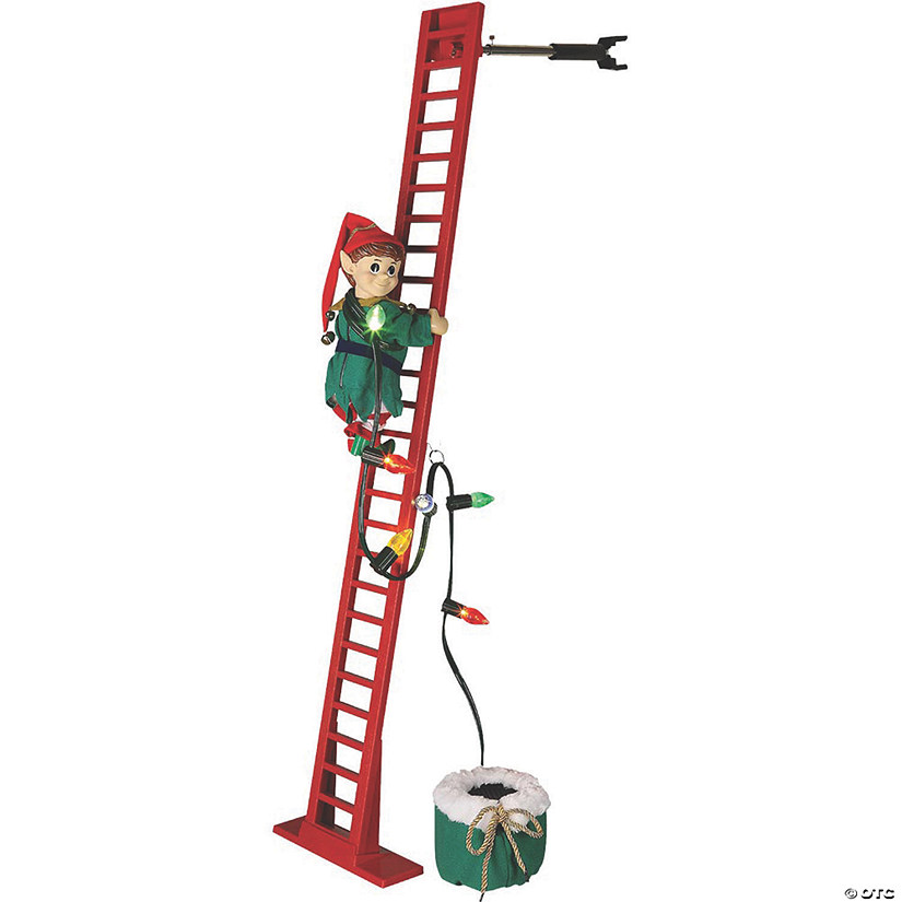 Climbing Elf with Ladder Christmas Decoration Image