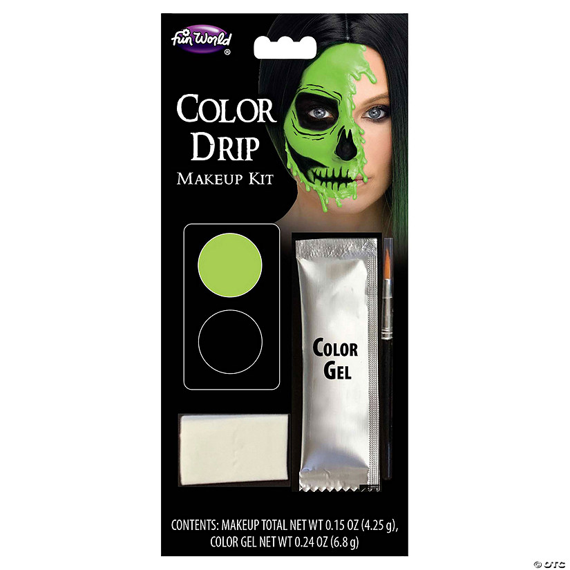 Color-Drip Melting Skull Green Image