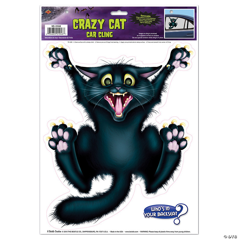 Crazy Cat Car Cling Image