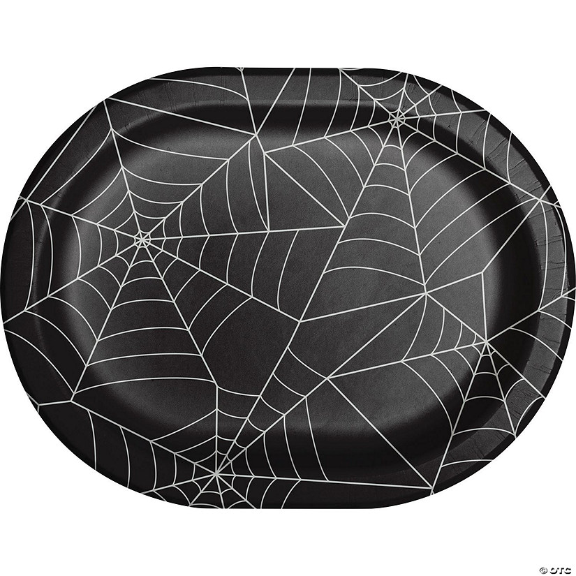 Creative Converting Creepy Characters Halloween Spider Webs Oval Paper Dinner Plates, 24 ct Image