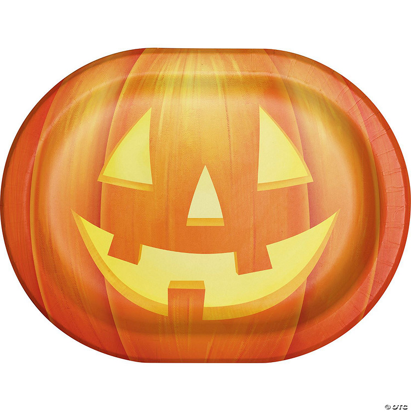Creative Converting Haunted Pumpkins Oval Dinner Paper Plates, 24 ct Image