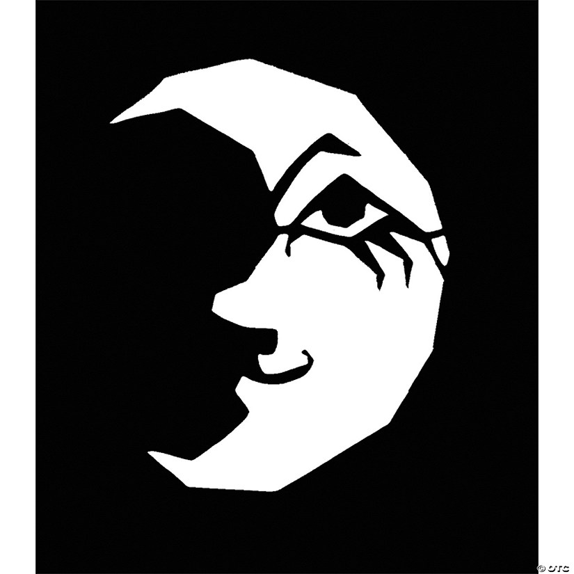 Crescent Moon with  Face Stencil Image