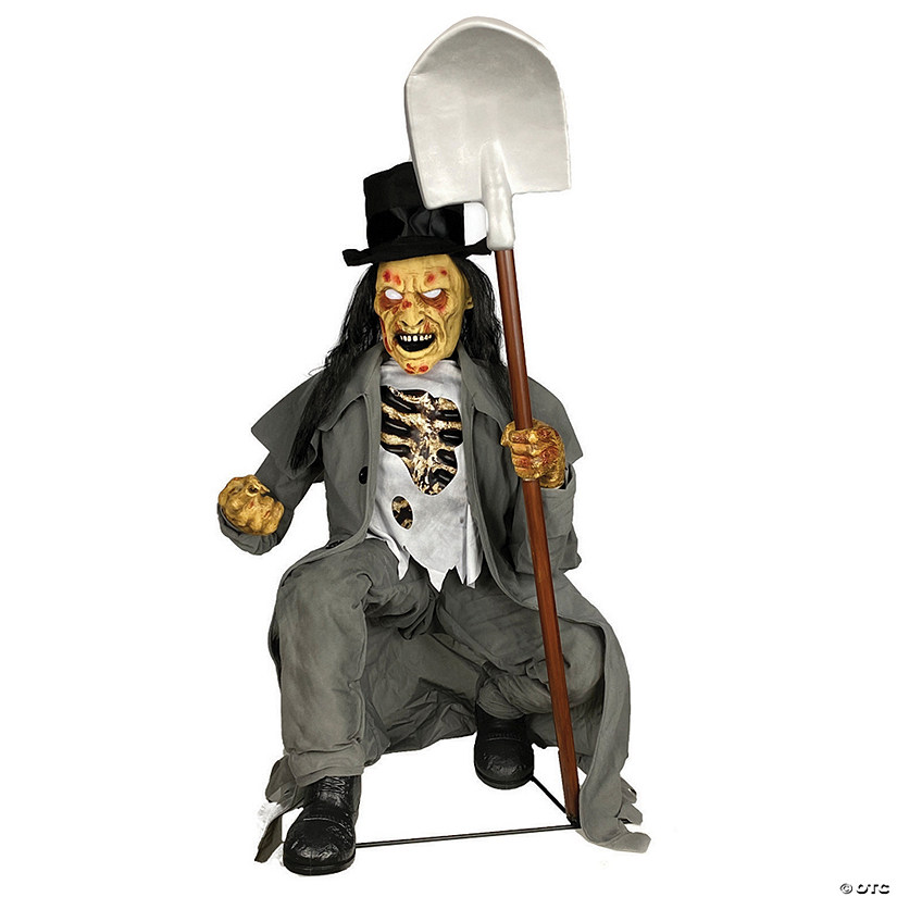 Crouching Grave Digger Halloween Decoration Image