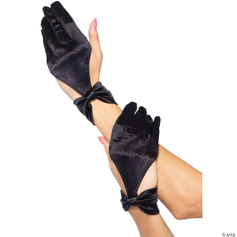 Cut Out Satin Gloves Image