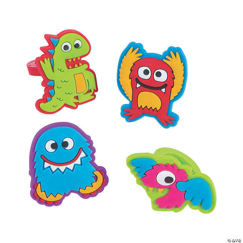 Cute Monster Rings - 12 Pc. Image