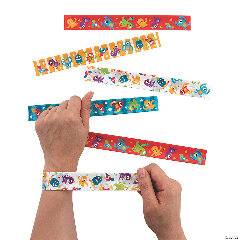 Cute Monster Slap Bracelets - 12 Pc. Image