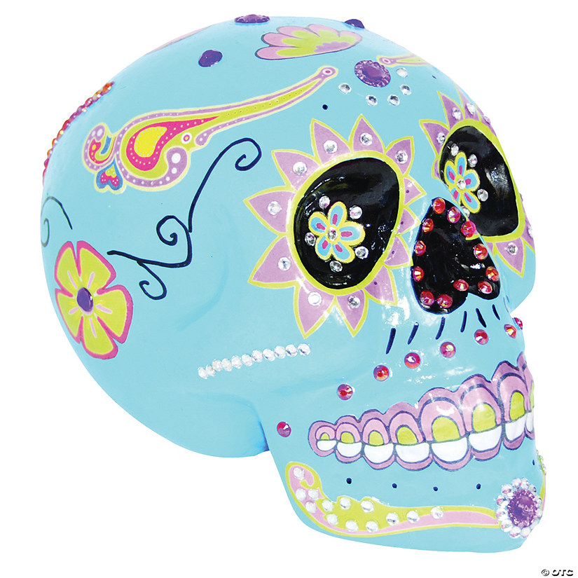 Day Of The Dead Blue Sugar Skull Decoration Image