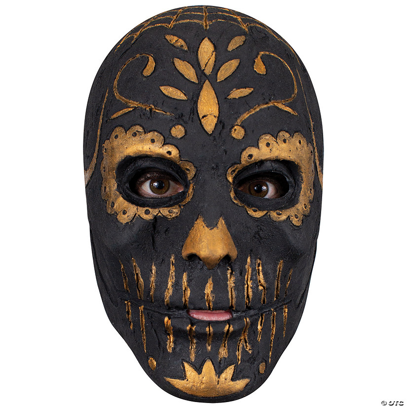 Day of the Dead Golden Carving Catrina Mask Image