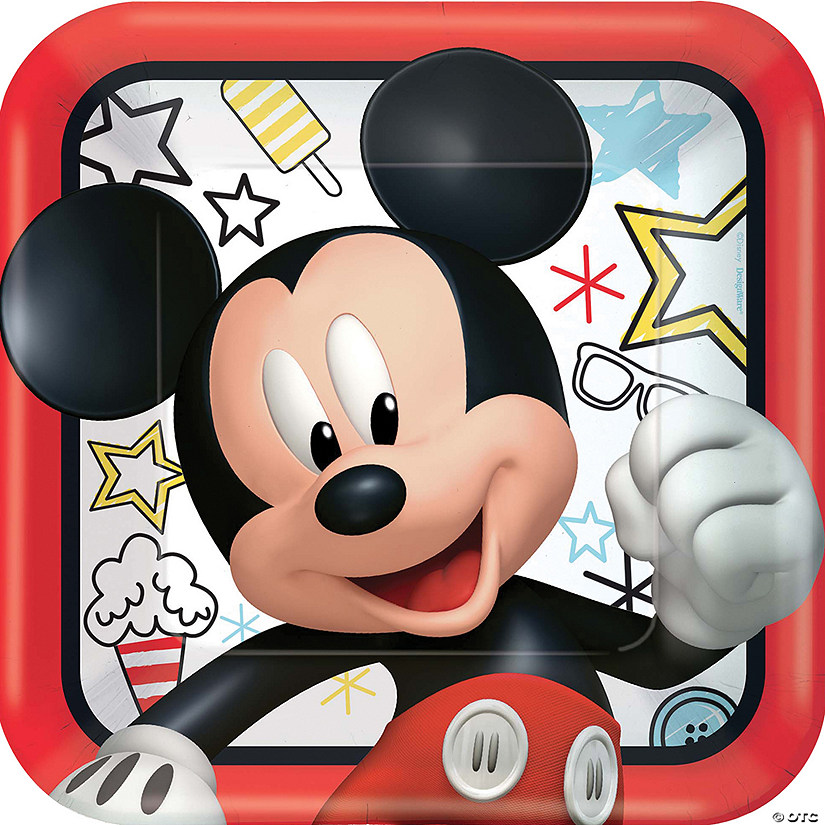 Disney Mickey Square Plates 9" Image