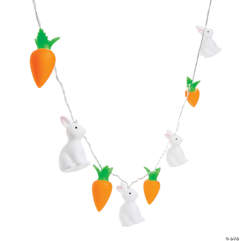 Easter Bunny & Carrot LED String Lights Image