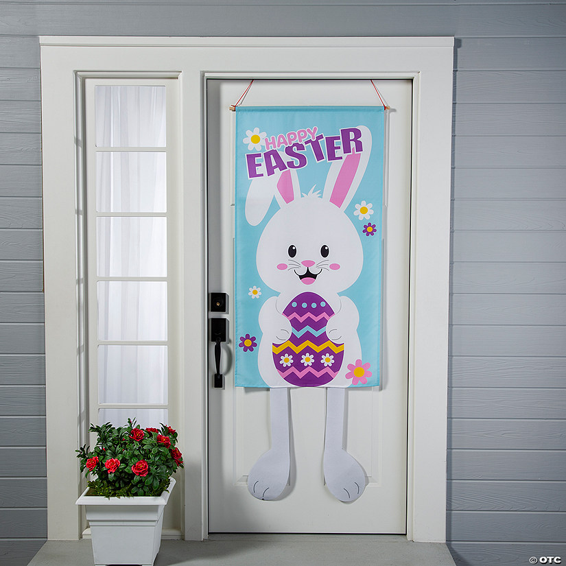 Easter Bunny Dangle-Leg Door Sign Image