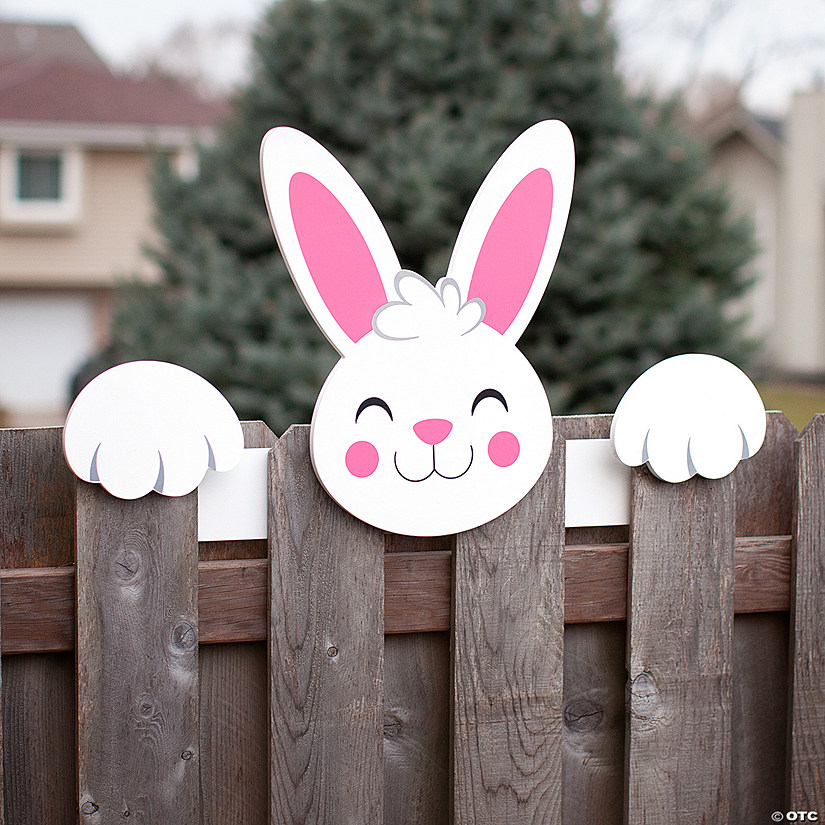 Easter Bunny Fence Peeker Decoration Image