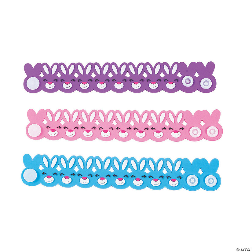 Easter Bunny Molded Rubber Bracelets - 12 Pc. Image