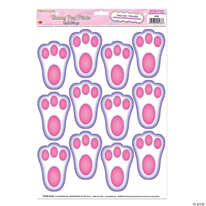 Easter Bunny Paw Prints Window Clings Image