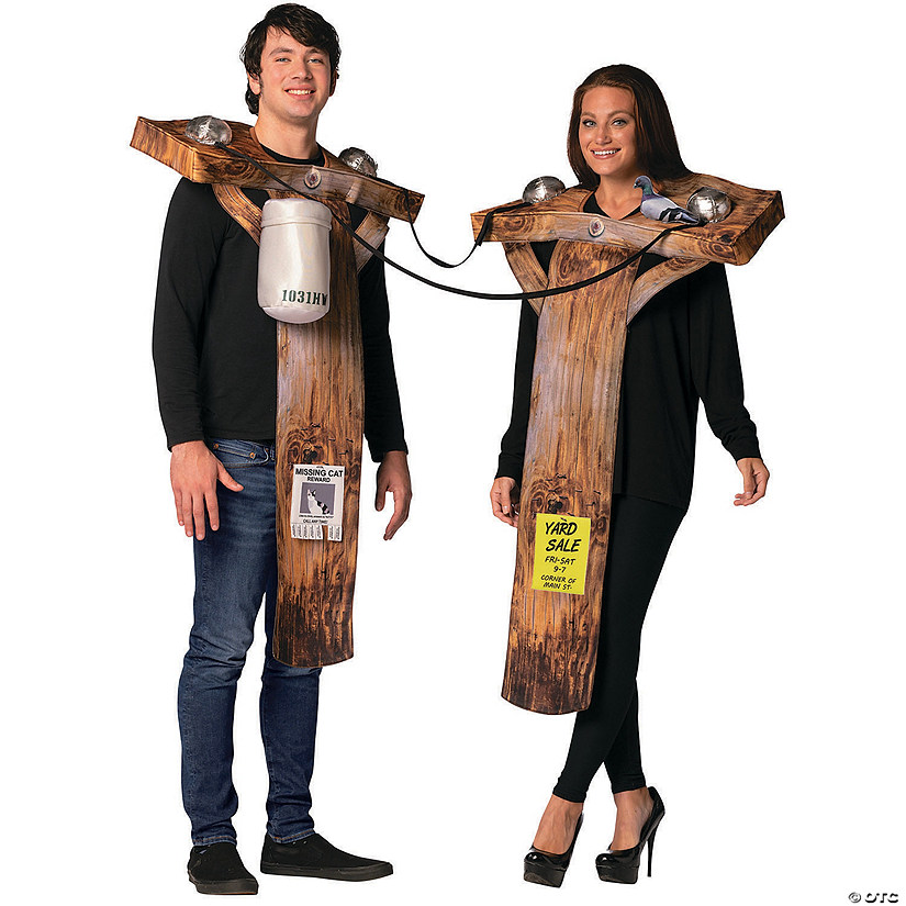 Electric Utility Poles Couples Costume Image