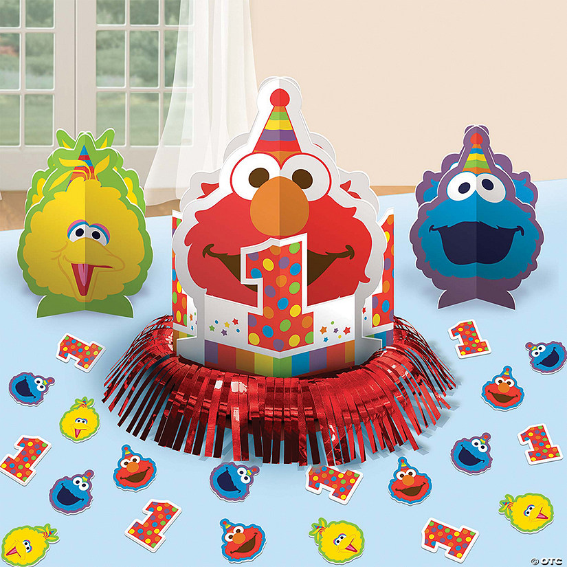 Elmo 1st Birthday Table Decor Image