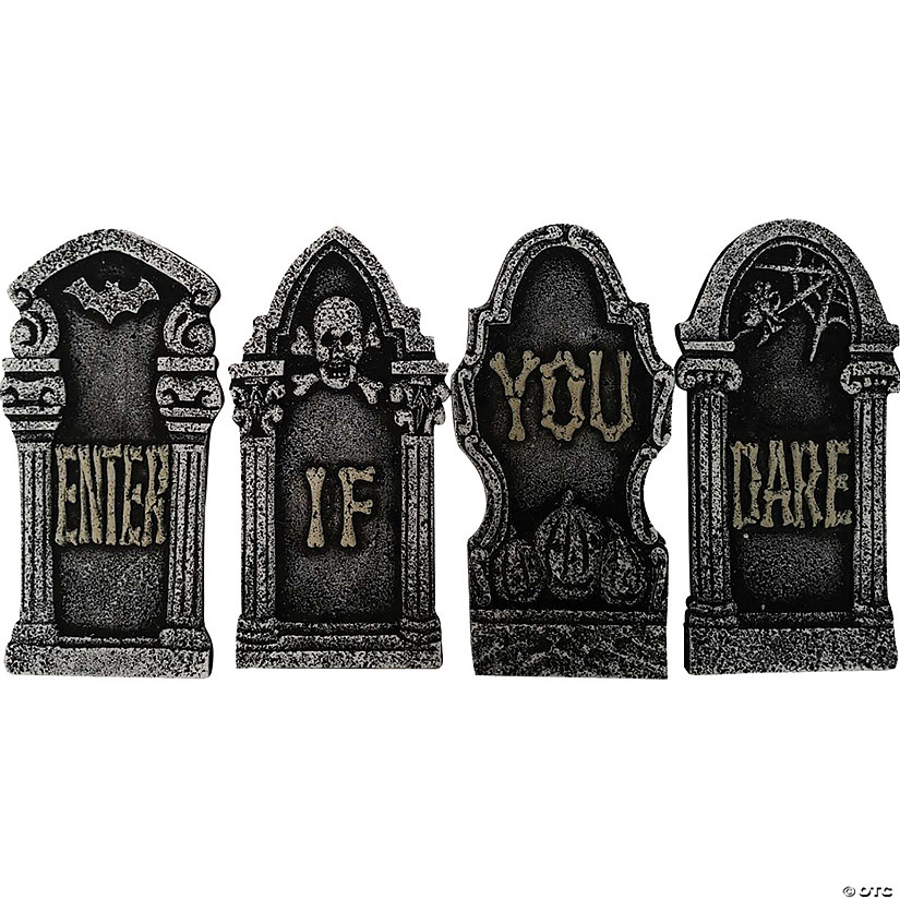 Enter If You Dare Tombstone Decoration Set - 4 Pc. Image
