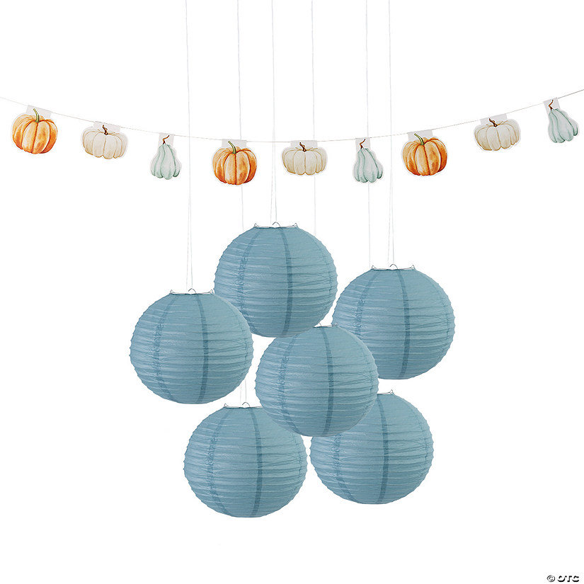 Fall Pumpkin Party Orange, White &amp; Blue Decorating Kit - 7 Pc. Image