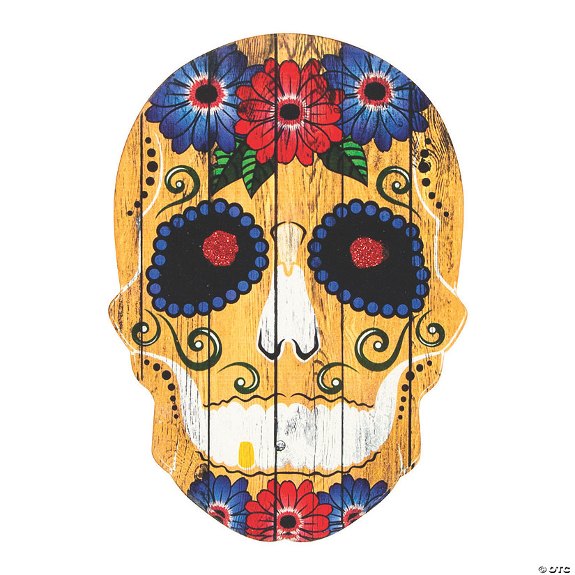Fiesta Day of the Dead Skull Door Sign Image
