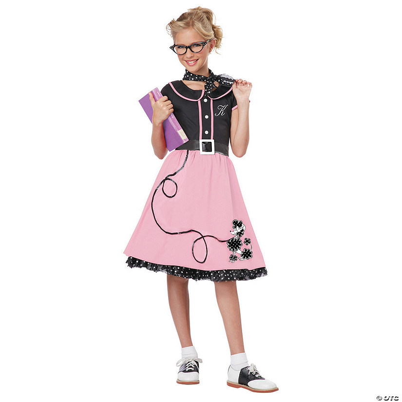 Girl&amp;#8217;s 50s Sweetheart Poodle Skirt Costume Image