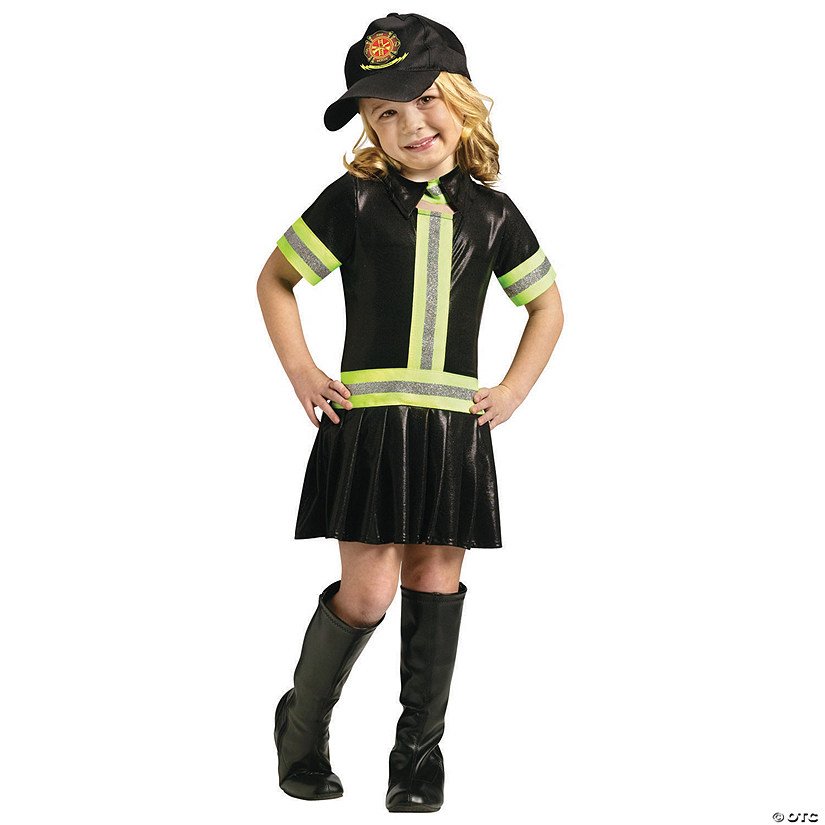 Girl&#8217;s Firefighter Costume - Large Image