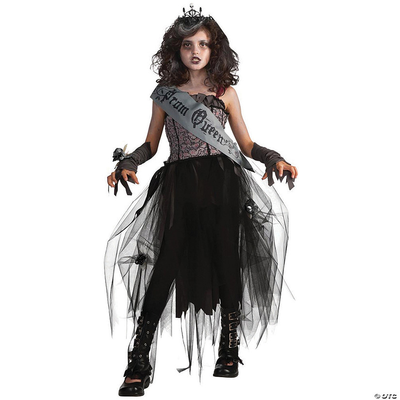 Girl&#8217;s Goth Prom Queen Costume Image