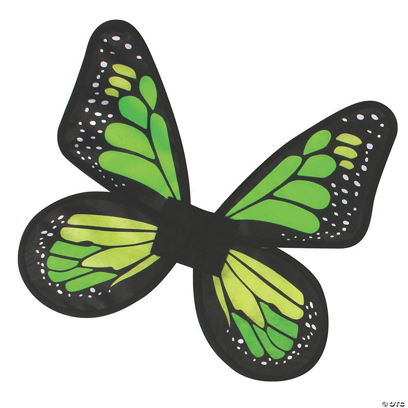 Girl&#8217;s Green & Lime Green Satin Butterfly Wings Image