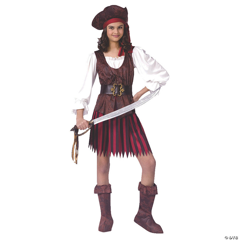 Girl&#8217;s High Seas Pirate Buccaneer Costume - Medium Image