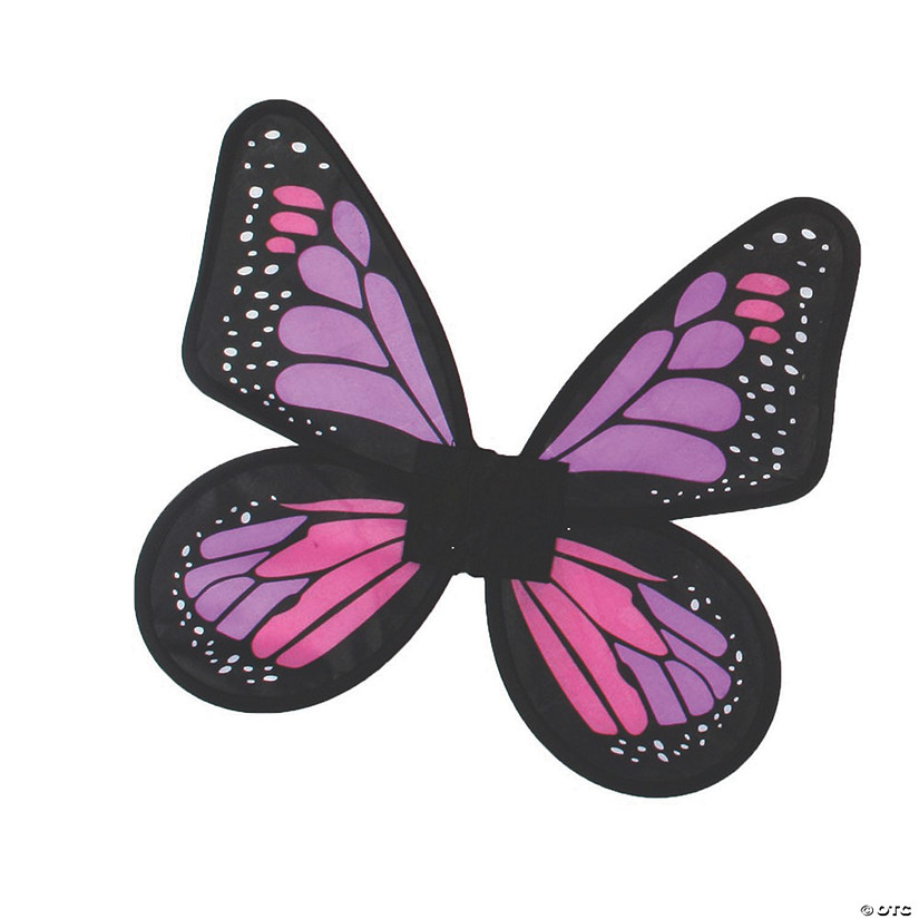 Girl&#8217;s Pink & Purple Satin Butterfly Wings Image