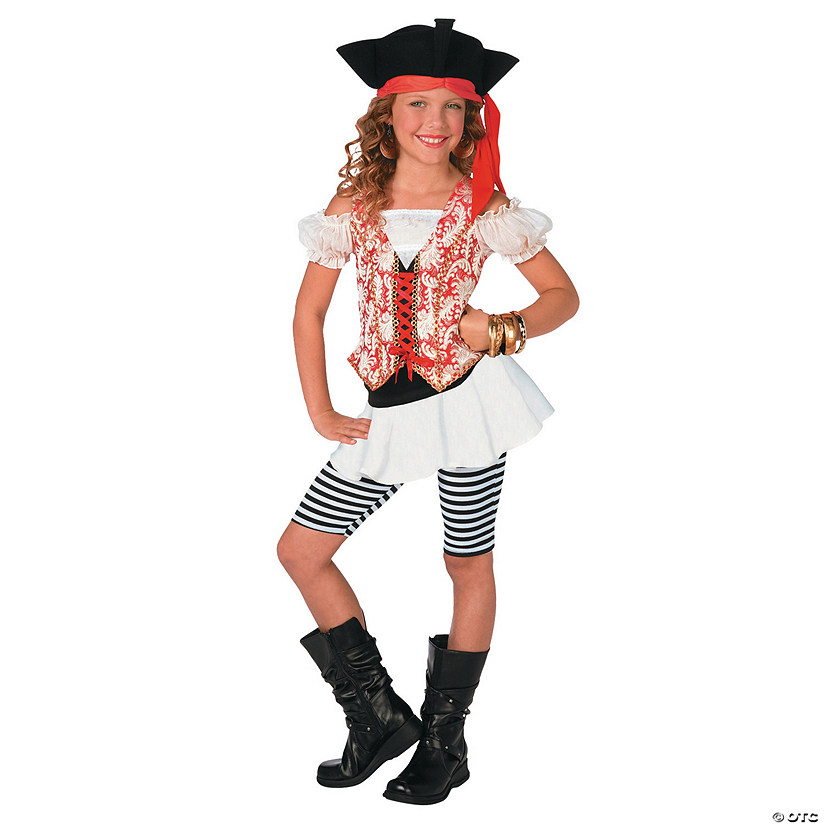 Girl&#8217;s Swashbuckler Pirate Costume - Large Image