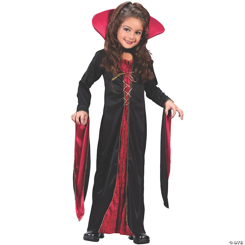 Girl&#8217;s Victorian Vampiress Costume - Large Image