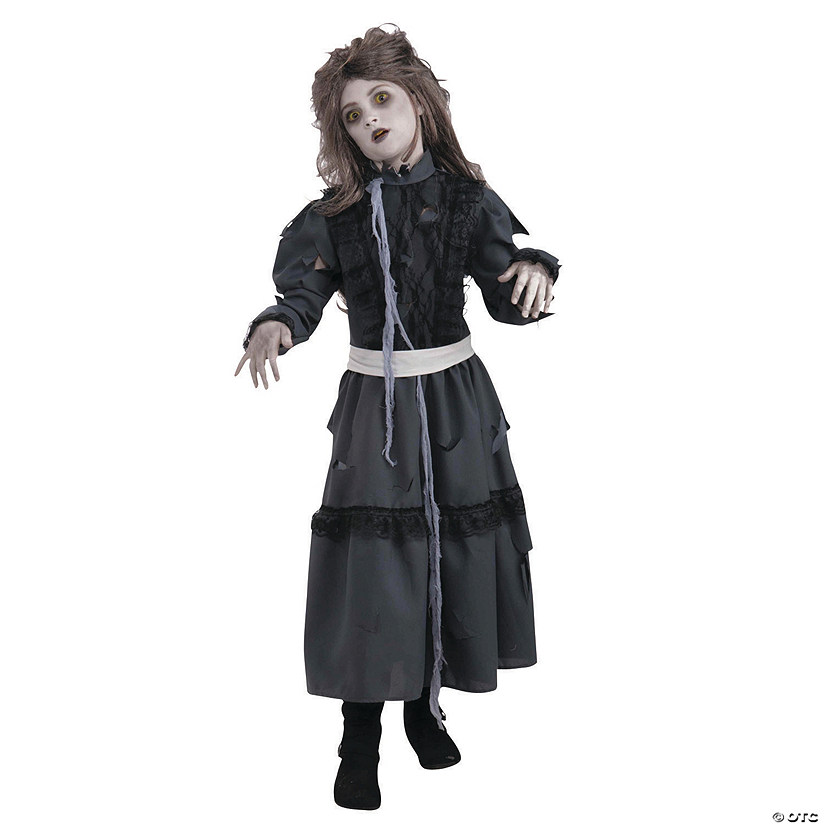 Girl&#8217;s Zombie Costume - Large Image