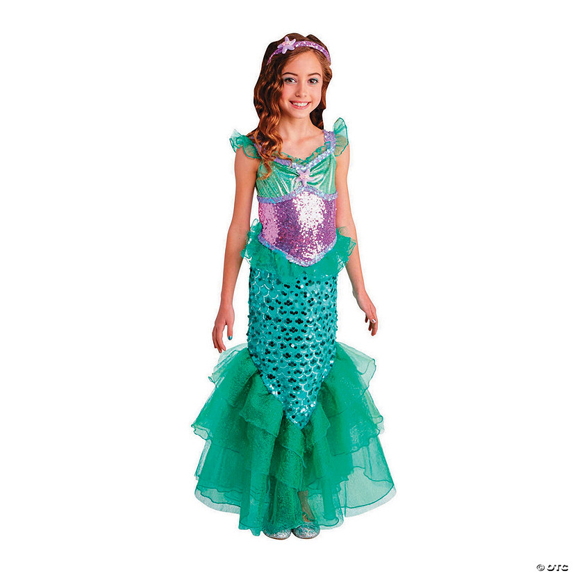 Girl's Blue Sea Mermaid Costume Image