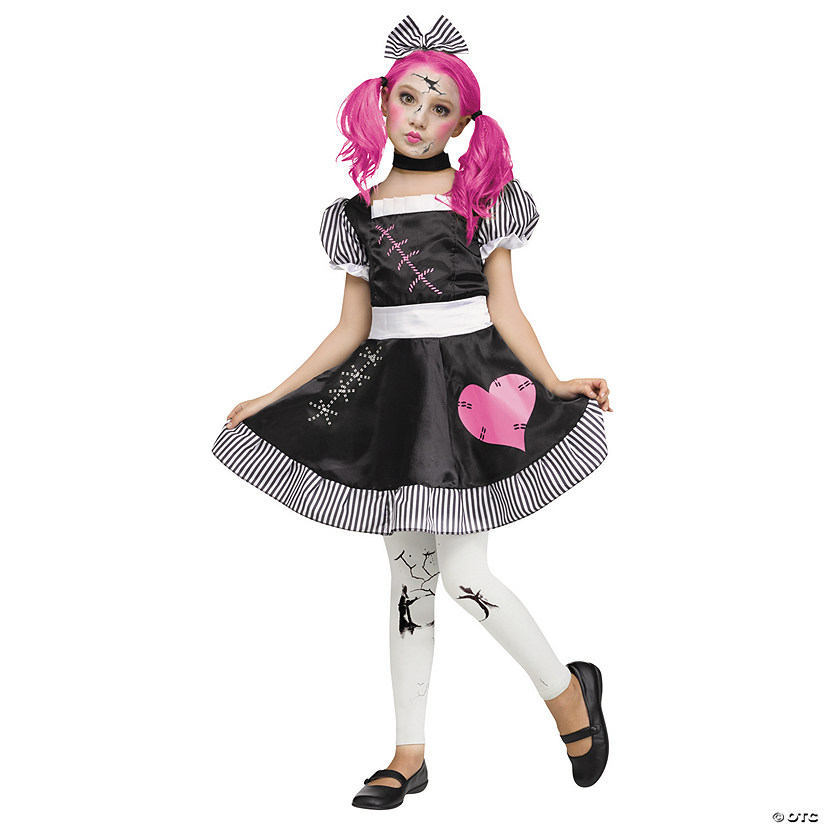 Girl's Broken Doll Costume - Large Image
