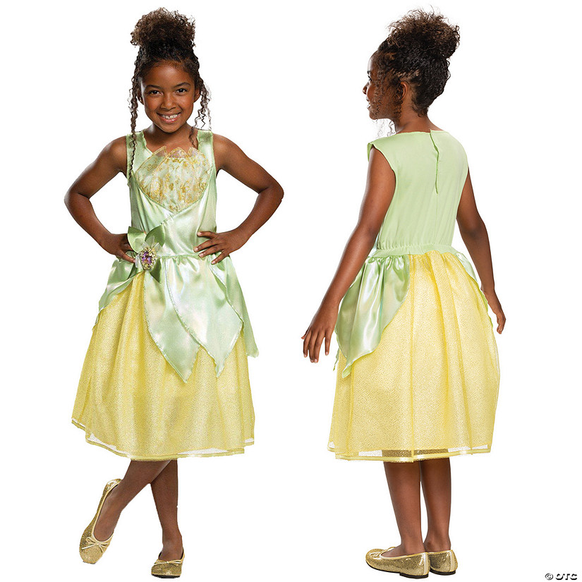 Girl's Classic Disney's The Princess and the Frog Tiana Costume Family Image
