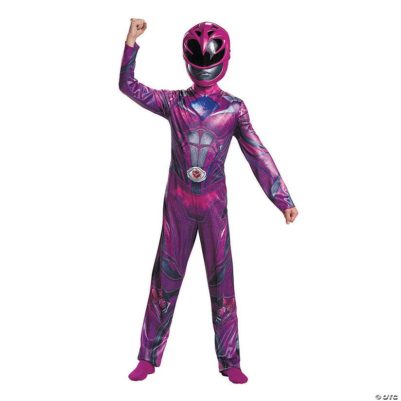 Girl's Classic Pink Power Ranger&#8482; Movie Costume - Large Image