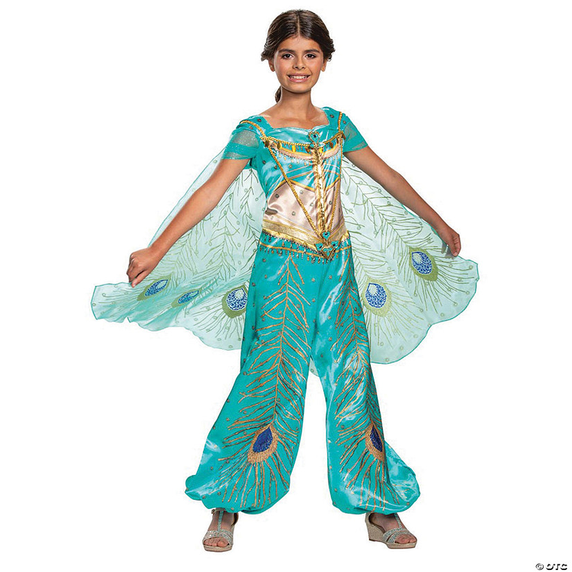 Girl's Deluxe Aladdin&#8482; Live Action Teal Jasmine Costume - Extra Small Image