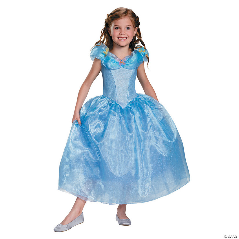 Girl's Deluxe Cinderella Movie Costume - Small Image