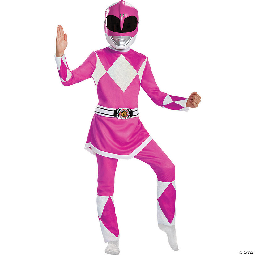 Girl's Deluxe Mighty Morphin Pink Power Ranger Costume - Small Image