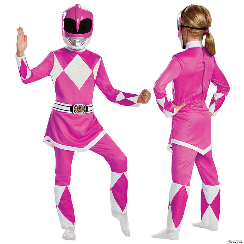 Girl's Deluxe Mighty Morphin Pink Power Ranger Costume Image