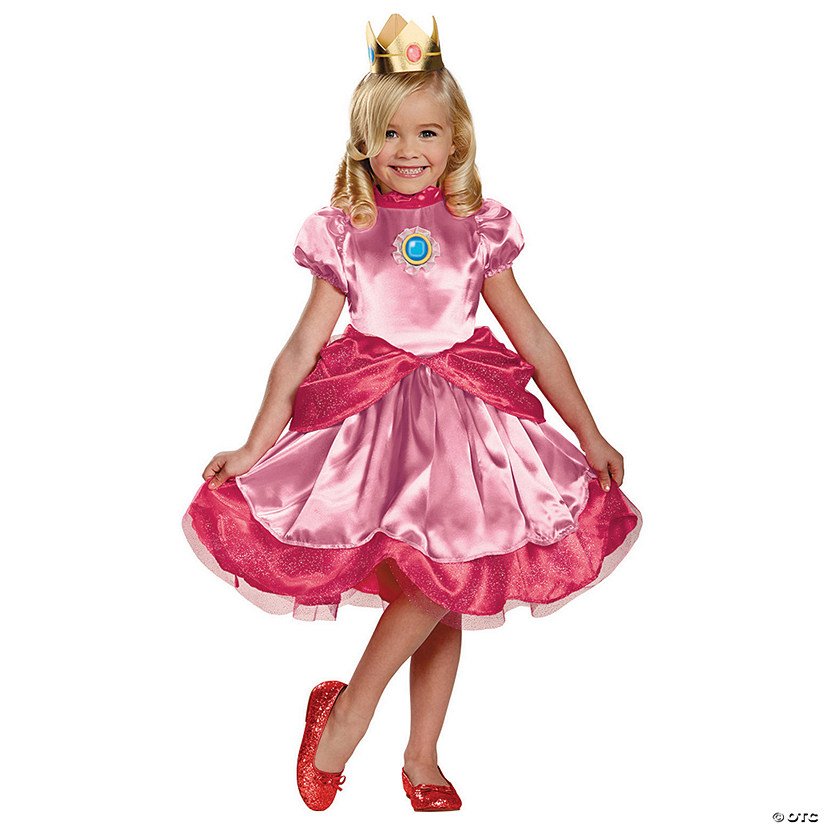 Girl's Deluxe Princess Peach Costume Image