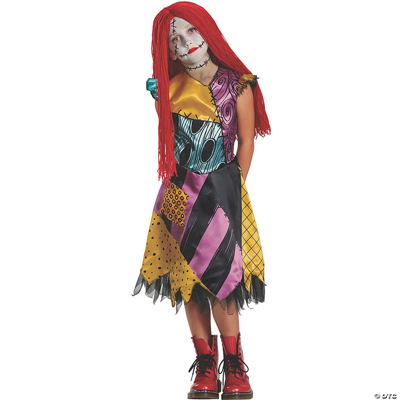Girl's Deluxe The Nightmare Before Christmas Sally Costume - Large Image