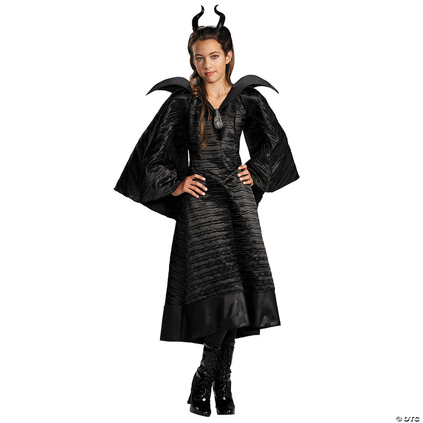 Girl's Disney's Maleficent Christening Black Gown Costume Image