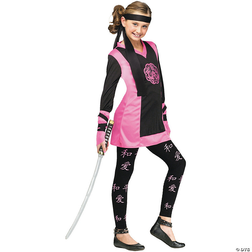 Girl's Dragon Ninja Costume - Medium Image