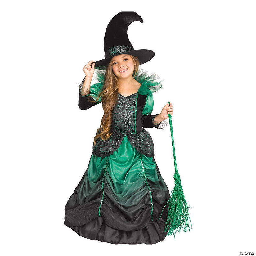Girl's Emerald Witch Costume Image