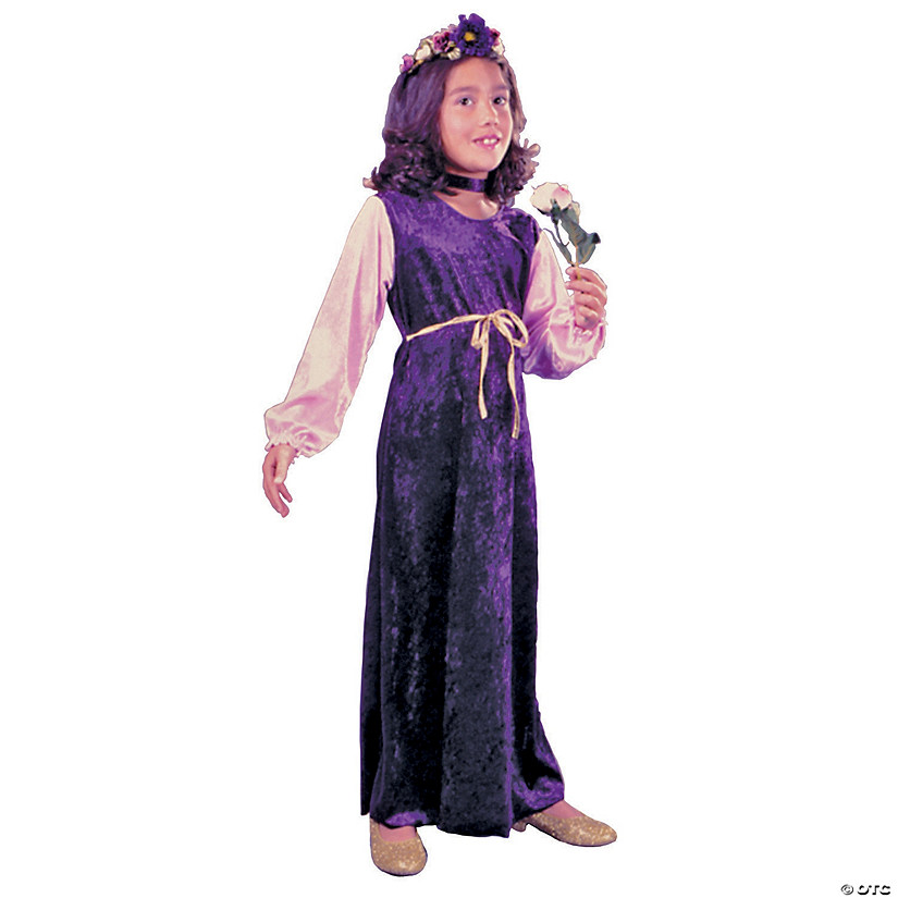 Girl's Flower Princess Velvet Costume - Medium Image