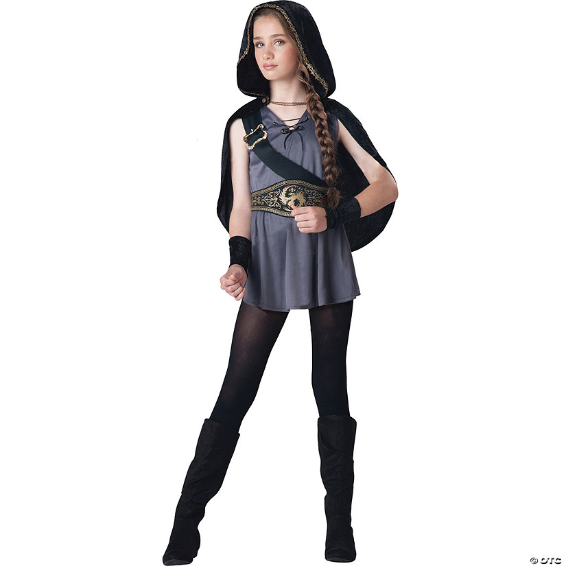 Girl's Hooded Huntress Costume Image