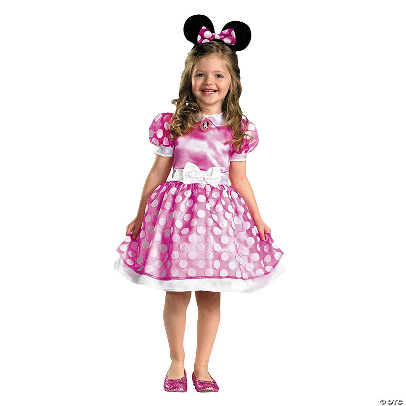 Girl's Pink Classic Minnie Mouse Costume - Small Image